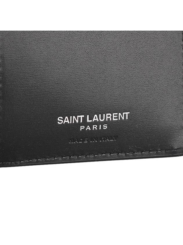 Men's Silver Monogram Fold Half Wallet Black - SAINT LAURENT - BALAAN 7