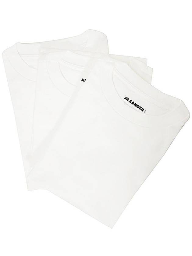 Logo Patch Cotton Short Sleeve T-Shirt 3 Pack White - JIL SANDER - BALAAN 4