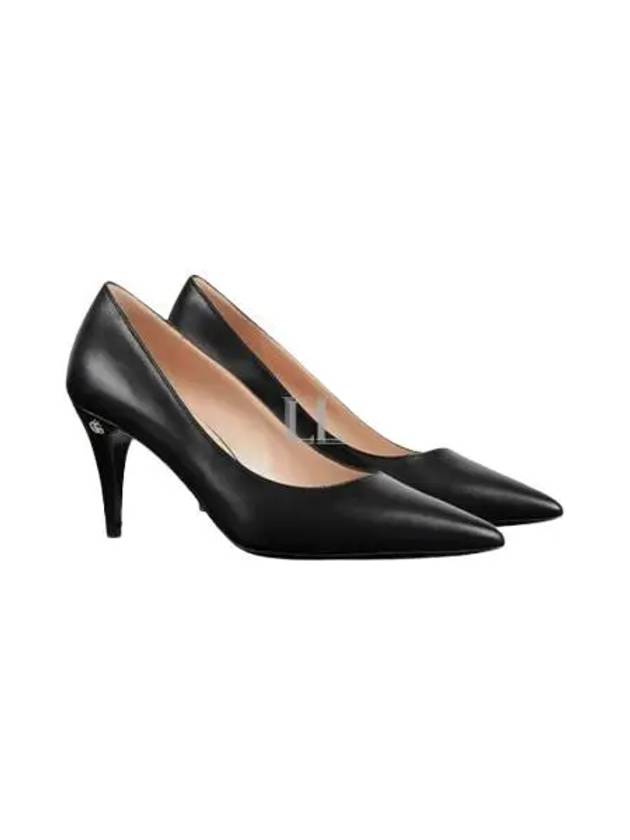 Leather Mid Heel Pumps Black - GUCCI - BALAAN 2