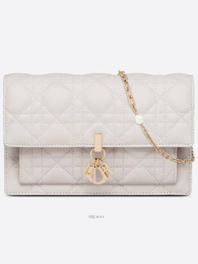 Lady Chain Canage Lambskin Pouch Bag White - DIOR - BALAAN 2