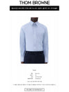 Men's Logo Patch Classic Cotton Long-Sleeved Shirt White Light Blue - THOM BROWNE - BALAAN 3