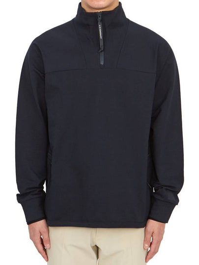 Metropolis Series Stretch Fleece Reverse Sweatshirt Navy - CP COMPANY - BALAAN 2