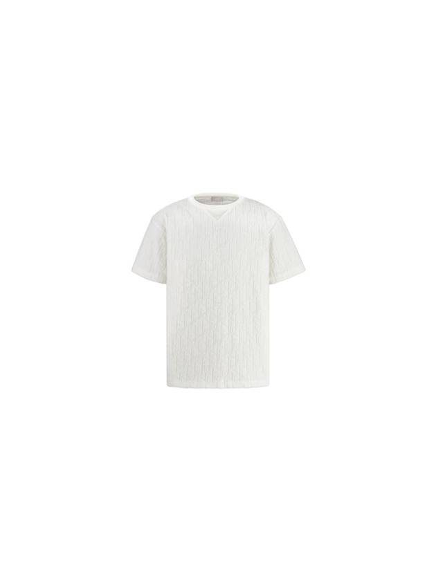 Oblique Terry Cotton Relaxed Fit Short Sleeve T-Shirt White - DIOR - BALAAN 1