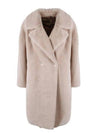 double-breasted shearling coat white - HERNO - BALAAN 1