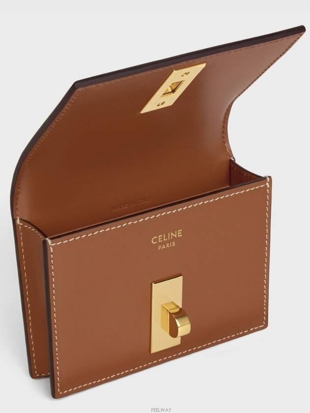 16 Card Holder Flap Shiny Calfskin Tan 10M473GCG 04LU - CELINE - BALAAN 4