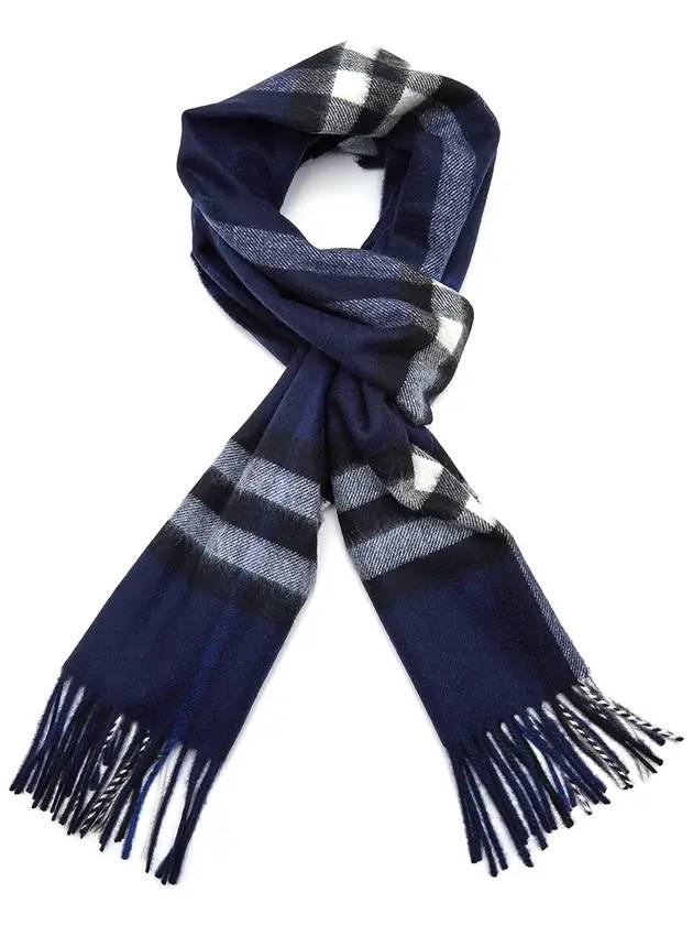 Giant Check Cashmere Muffler Navy - BURBERRY - BALAAN 1