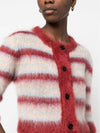 Stripe Crop Mohair Cardigan Red - MARNI - BALAAN 4