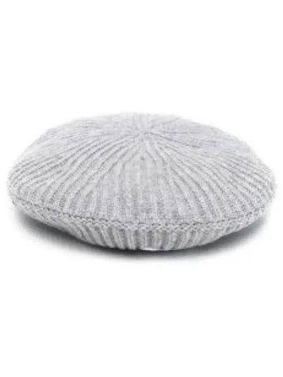 Logo Rib Edge Wool Beret Paloma Melange - GANNI - BALAAN 2