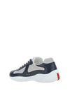 America's Cup Leather Low Top Sneakers Silver Navy - PRADA - BALAAN 4