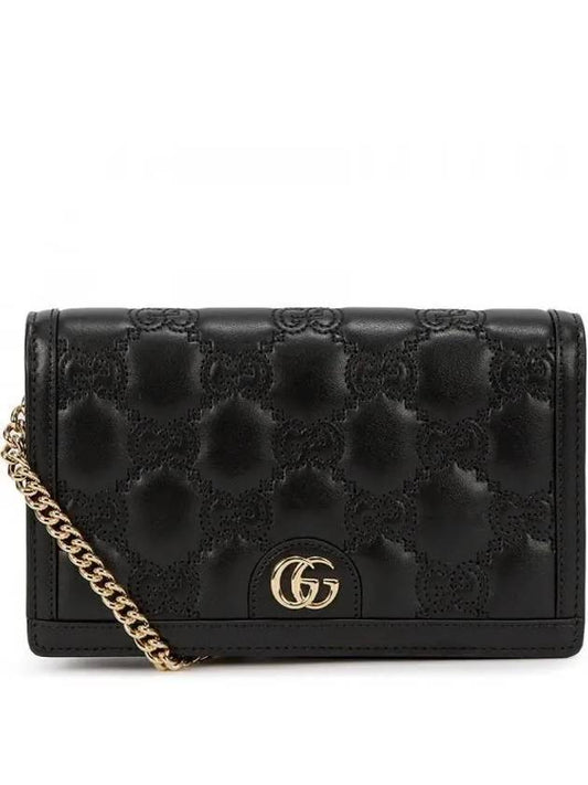 Matelasse Chain Half Wallet Black - GUCCI - BALAAN 2