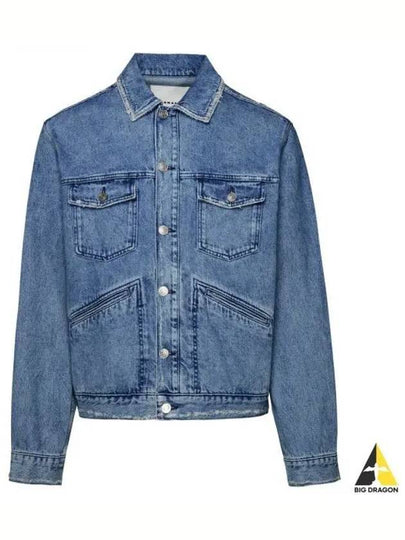 Jango Embroidered Logo Denim Jacket Blue - ISABEL MARANT - BALAAN 2