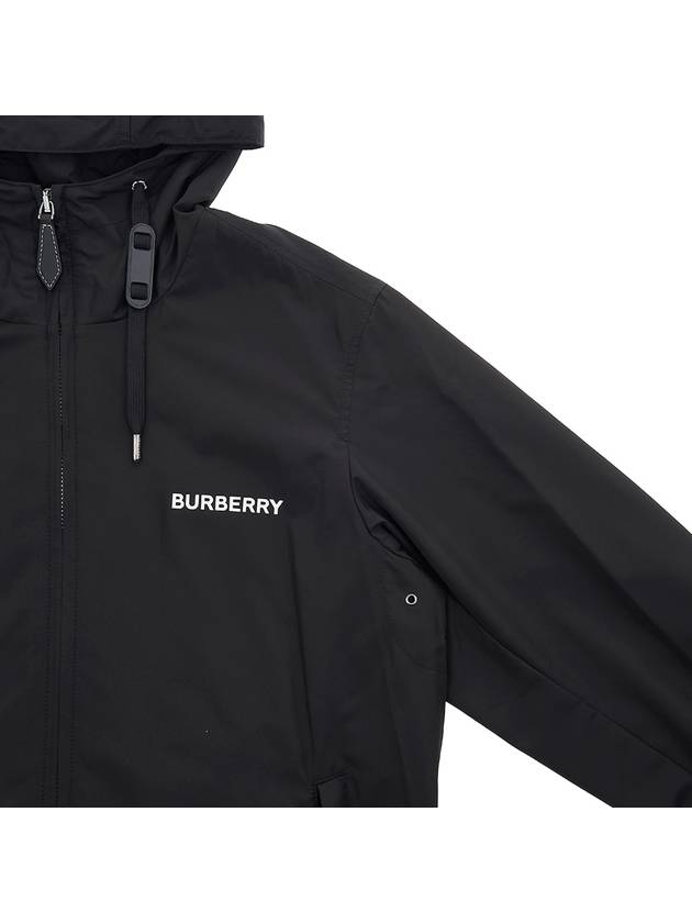 Men's Horseferry Logo Hooded Jacket Black - BURBERRY - BALAAN 6