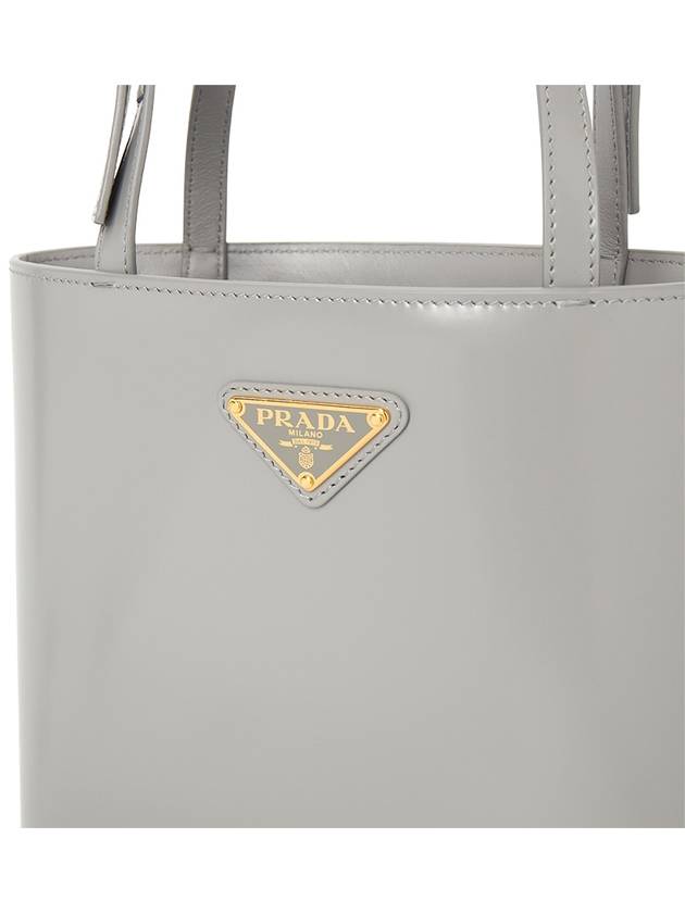 Brushed Leather Tote Bag Grey - PRADA - BALAAN 8