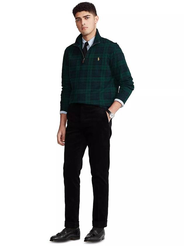 Men's Tartan Check Half Zip Up Knit Top Green - POLO RALPH LAUREN - BALAAN 4