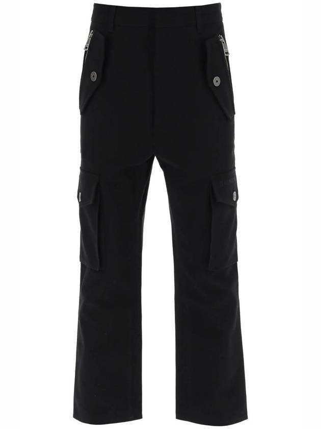 Cotton Cargo Straight Pants Black - BALMAIN - BALAAN 1