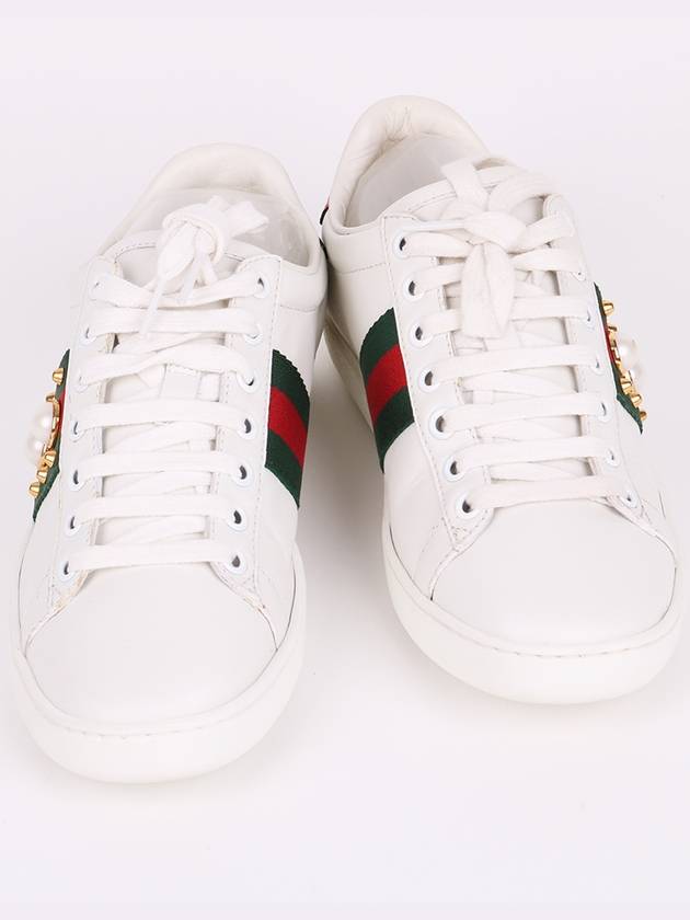 White Pearl Stud 35 Women s Sneakers - GUCCI - BALAAN 3