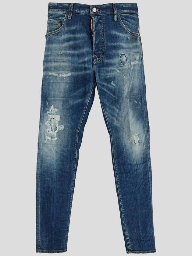 Distressed Skinny Cut Jeans Blue - DSQUARED2 - BALAAN 2