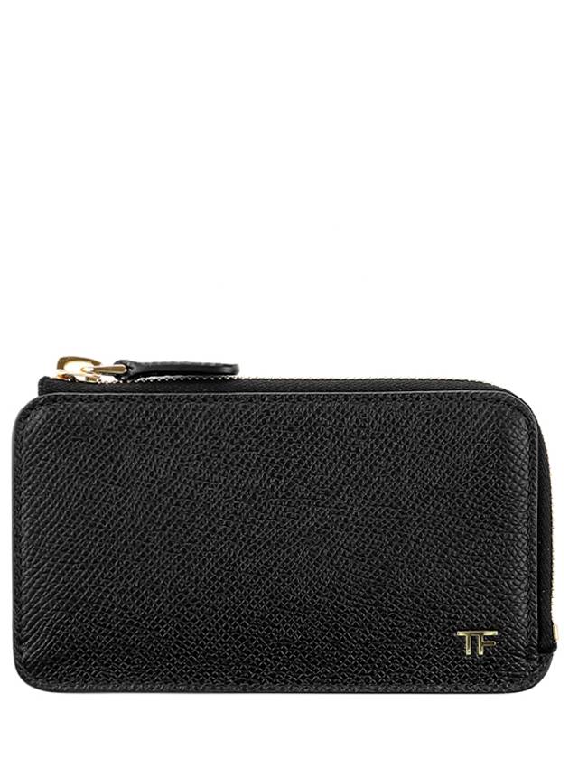 gold logo zipper card wallet black - TOM FORD - BALAAN.