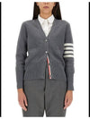 4 bar stripe Milano stitch merino wool cardigan gray FKC207A 0014 035 - THOM BROWNE - BALAAN 5