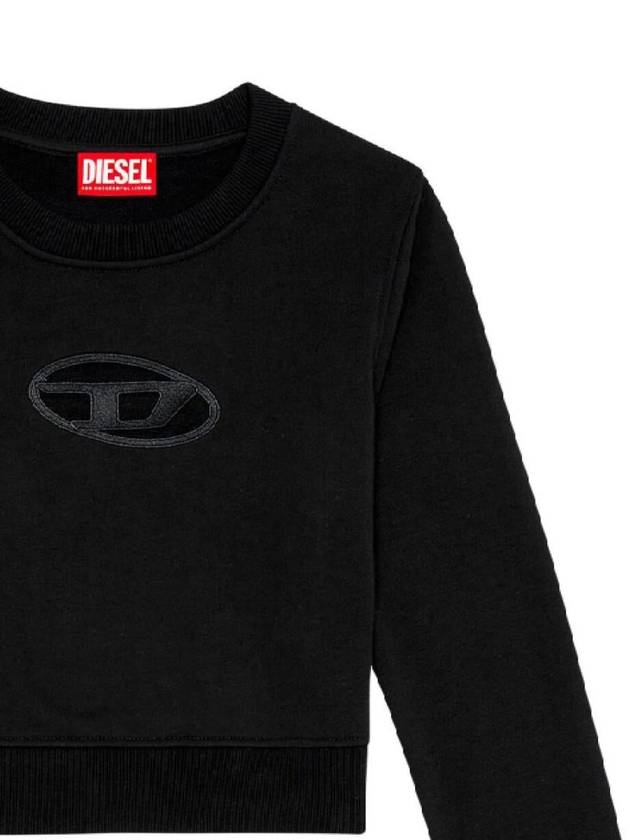 F Slimmy Cutout Logo Crop Sweatshirt Black - DIESEL - BALAAN 3