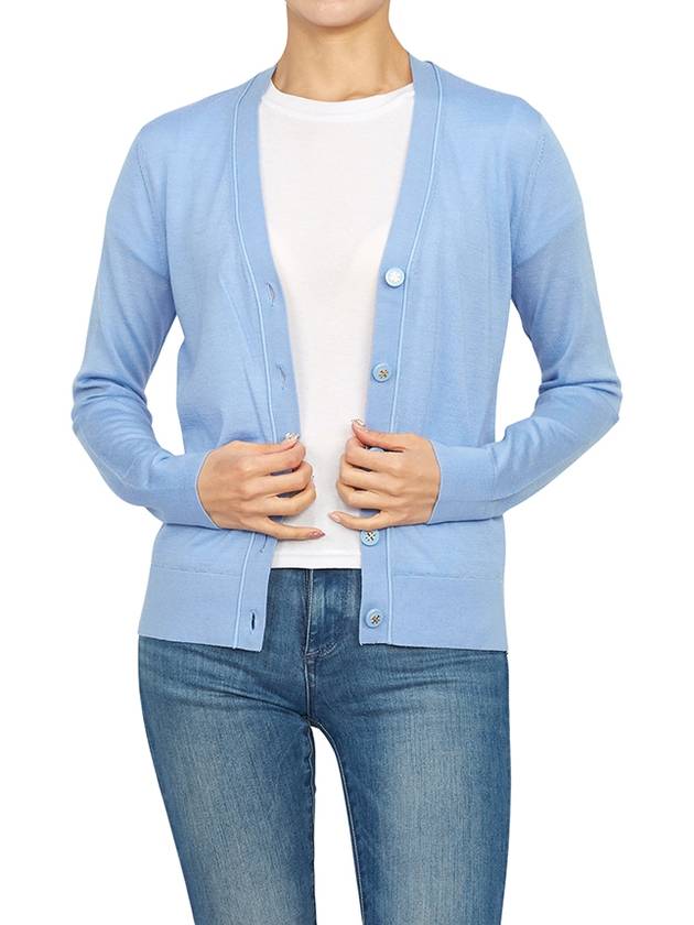 Simone Knit Cardigan Blue - TORY BURCH - BALAAN 6