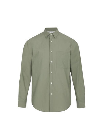 Relax Cotton Long Sleeve Shirt Light Khaki - SOLEW - BALAAN 1