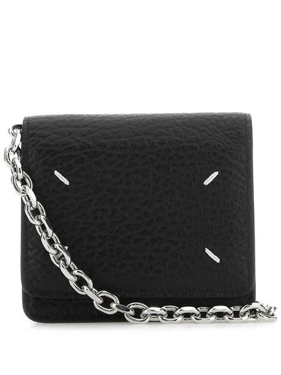 Embroidery Logo Chain Cald Wallet Black - MAISON MARGIELA - BALAAN 2