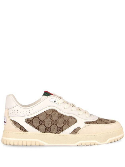 Men's Reweb Original GG Canvas Low Top Sneakers Beige White - GUCCI - BALAAN 2