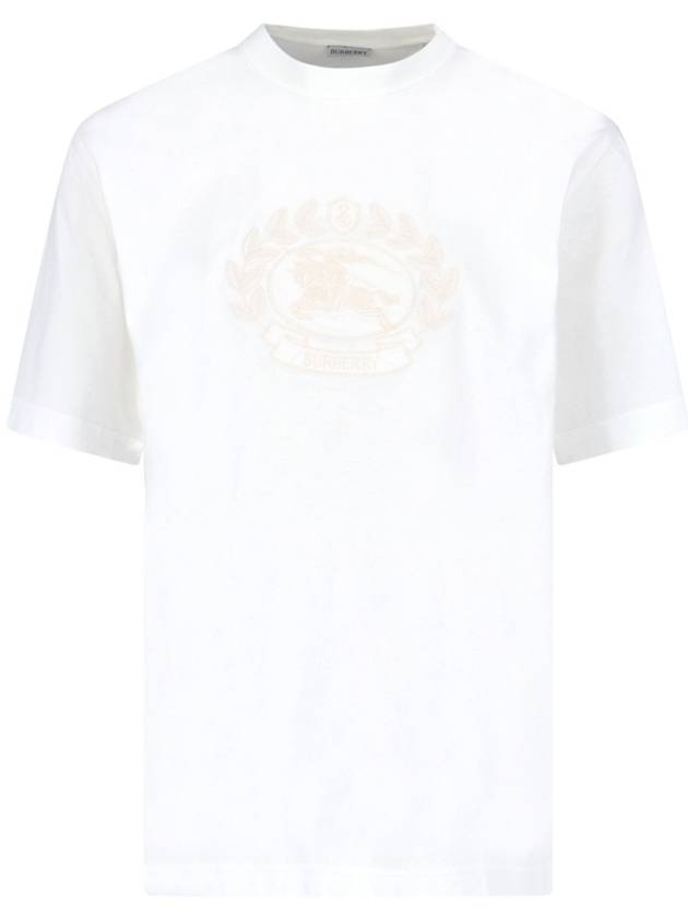 Embroidered Logo Cotton Short Sleeve T-Shirt White - BURBERRY - BALAAN 2