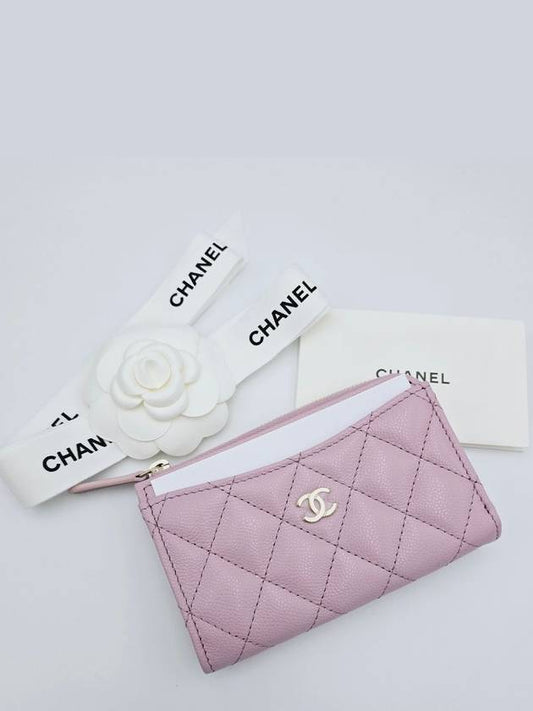 Classic zipper card wallet card holder CC logo gold AP3179 - CHANEL - BALAAN 1