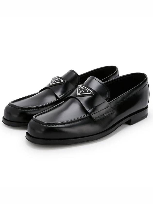 Brushed Leather Loafers Black - PRADA - BALAAN 2