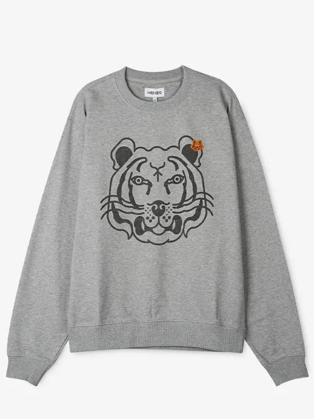 Tiger Printing Sweatshirt Grey - KENZO - BALAAN 4