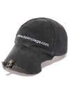 Front Piercing Wash Cotton Ball Cap Black Faded - BALENCIAGA - BALAAN 3