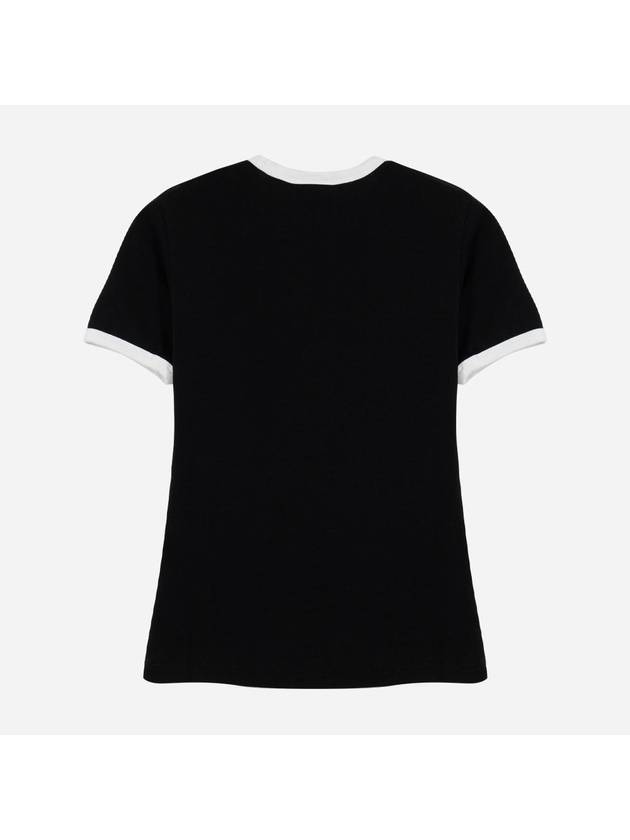 Contrast Signature Short Sleeve T-Shirt Black - COURREGES - BALAAN 6