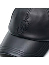 Embroidered Logo Leather Baseball Cap Black - JW ANDERSON - BALAAN 5