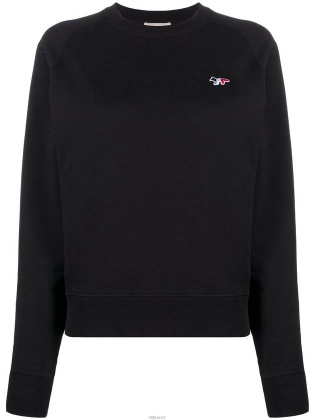 Tricolor Fox Patch Adjusted Sweatshirt Black - MAISON KITSUNE - BALAAN 2