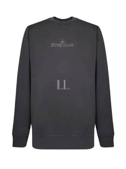 Cotton Fleece Crew Neck Sweatshirt Dark Grey - STONE ISLAND - BALAAN 2