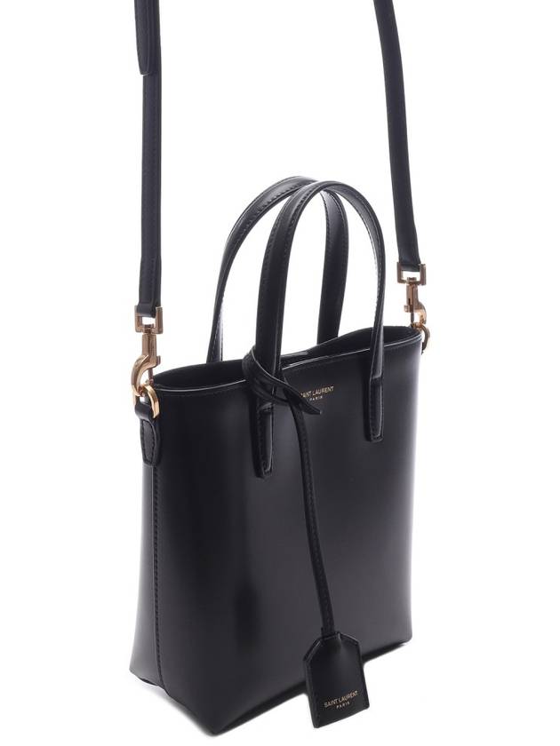 Toy Small Leather Shopping Box Tote Bag Black - SAINT LAURENT - BALAAN 4