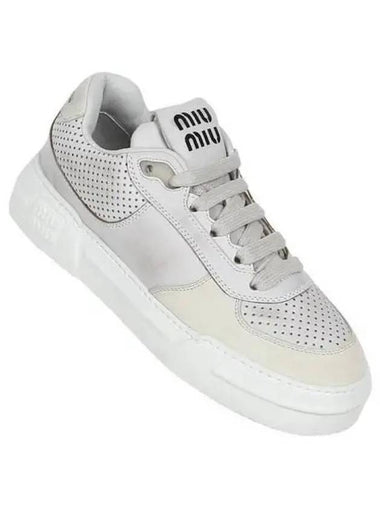 MIU bleached leather sneakers 271896 - MIU MIU - BALAAN 1