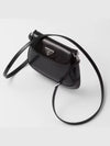 Cleo Brushed Leather Mini Shoulder Bag Black - PRADA - BALAAN 3