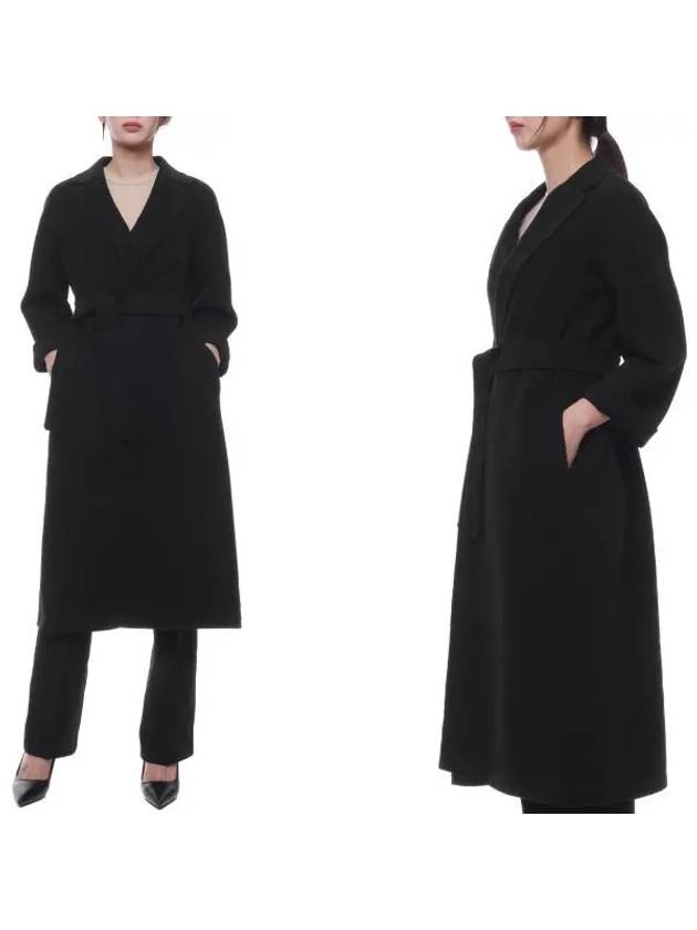 Women's Esturian Virgin Wool Single Coat Black - MAX MARA - BALAAN 2