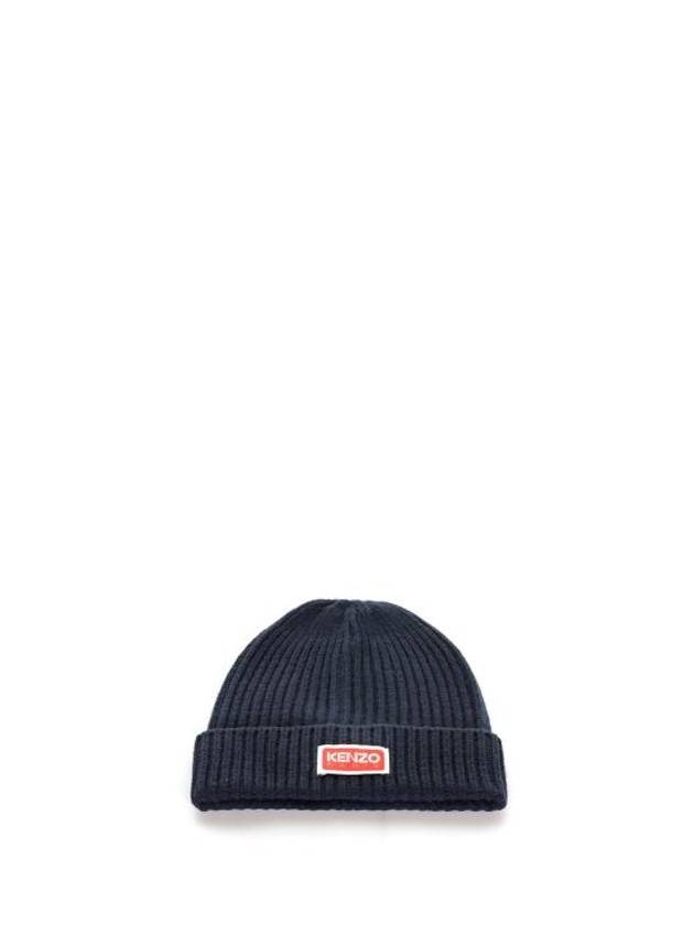 Logo Patch Wool Beanie Navy - KENZO - BALAAN 2