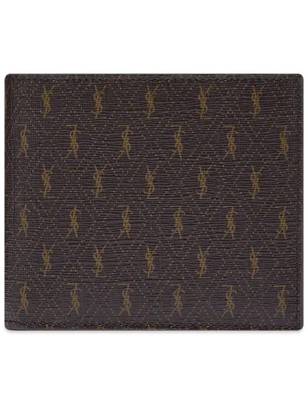 Monogram Canvas All-over Halfwallet Brown - SAINT LAURENT - BALAAN.