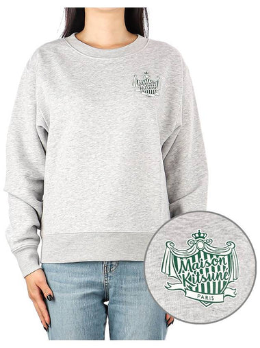 Women s Logo Comfort Sweatshirt KW00330KM0027 LIGHT GRAY MELANGE - MAISON KITSUNE - BALAAN 1