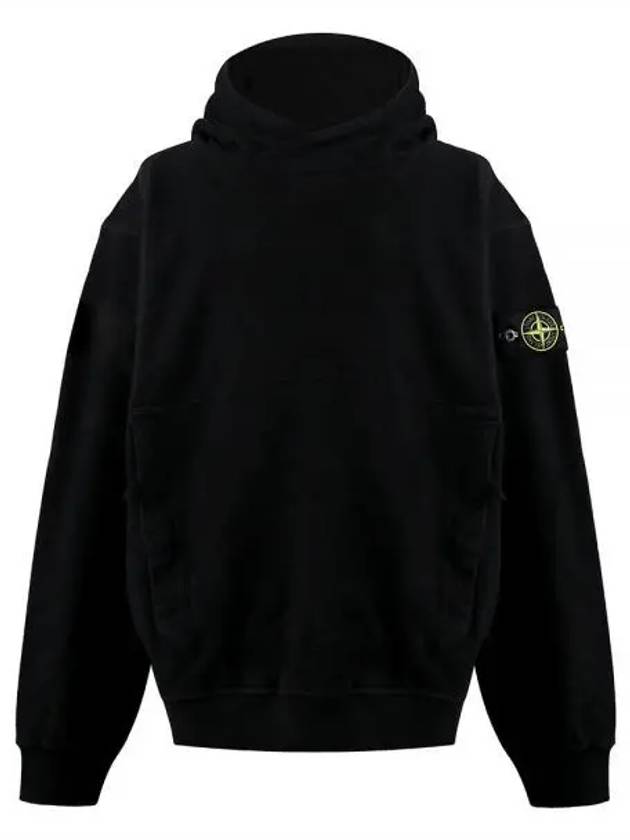 Wappen Patch Cotton Hoodie Black - STONE ISLAND - BALAAN 2