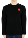 Men's Red Heart Patch Long Sleeve Black P1 T292 BLACK - COMME DES GARCONS - BALAAN 1