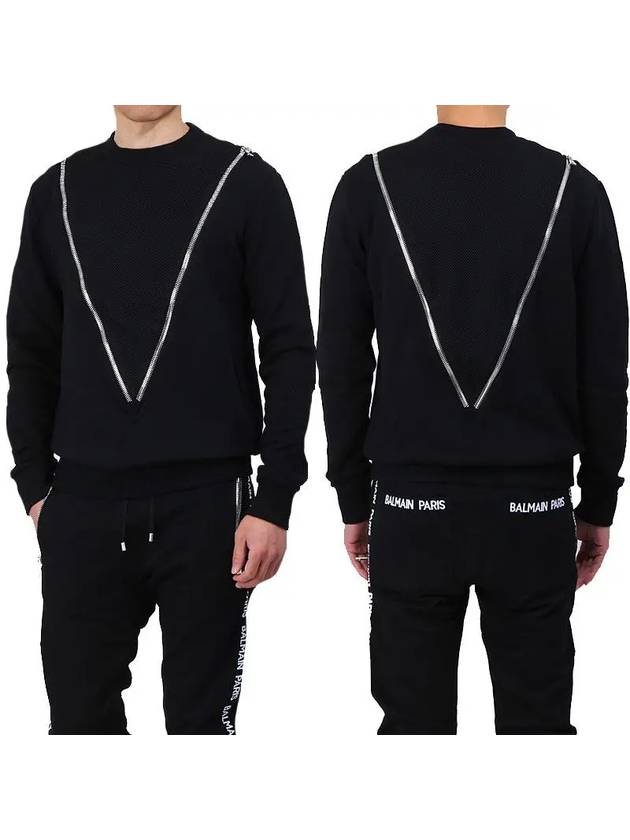 Zipper Knit Top Black - BALMAIN - BALAAN 1