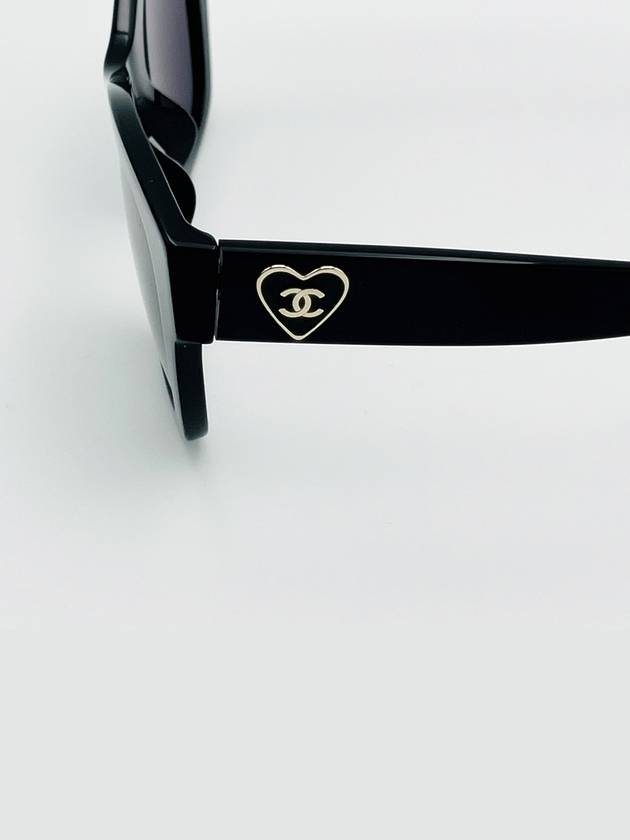 Heart Logo Sunglasses Black Square Asian A71468 - CHANEL - BALAAN 3