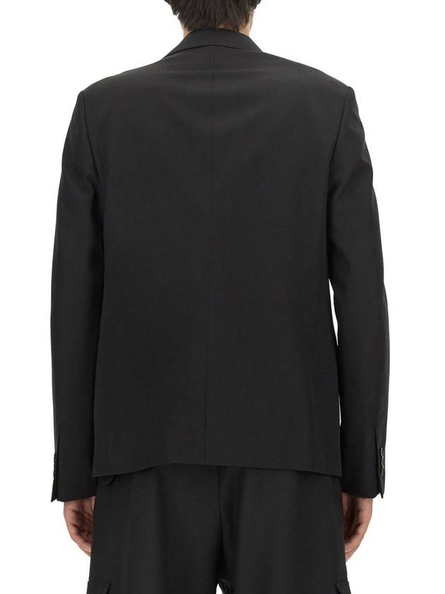 Relaxed Single Wool Blazer Jacket Black - OFF WHITE - BALAAN 4