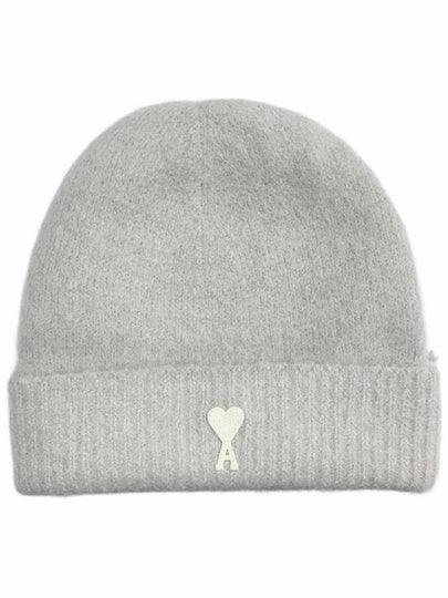 Cloudy Wool Alpaca Hair Knit Beanie Pearl Grey - AMI - BALAAN 2